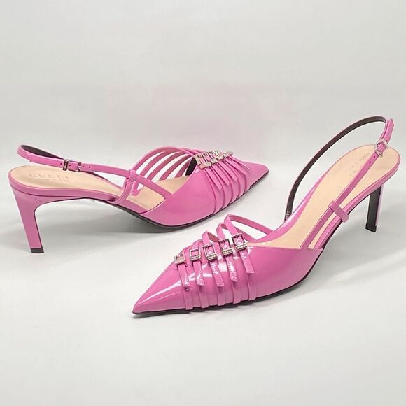 Gucci Seraphine 75MM Leather Slingback Pumps size 40 - Picture 13 of 16